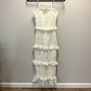 Bebe White Tiered Dress
